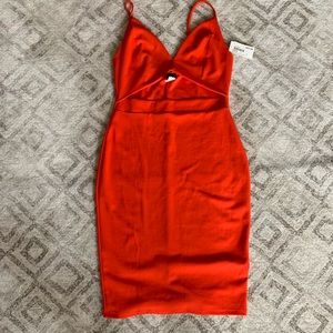 New Privi Cut Out Orange Dress size L